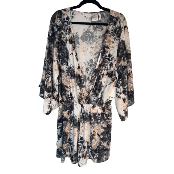2/$30 NWT Bar III Large Tie-Dye Print Romper V-Neckline & Elastic Waist - Picture 1 of 15